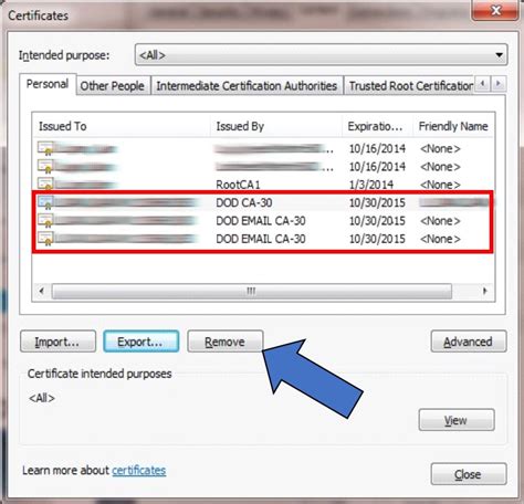 remove smart card certificates|remove cac certificates from computer.